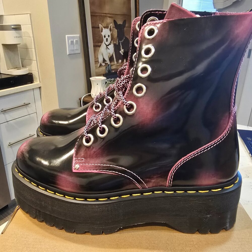 JADON MAX Distressed Leather Platform Boot Fondant Pink Women's Size 6 US NEW